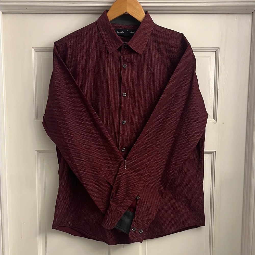 Beverly Hills Polo Club Burgundy Button Down Shirt